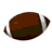 A 3x2 contact sheet of five animated frames showing a brown football with white laces and stripes rotating against a transparent background.