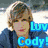 Six show a person in various poses with blue text overlays including "Luv Cody!", "Soo HOT!", "Soo CUTE!", "My BF!", and heart symbols