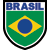 Pixelated shield-shaped icon with 'BRASIL' text above a green field containing a blue circle bordered by a yellow diamond.