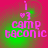 Pixelated pink text and symbols on a red-green gradient background with visible animation changes across four