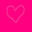 A 3x2 contact sheet of six animated heart frames on a bright pink background with white and orange text "ily" in various positions.