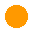 Pixelated orange and red circular shapes with white outlines on gray background, some full circles, others partial segments.
