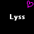 A static pixel art image with a black background, featuring two identical white text labels and one pink heart symbol above them.
