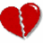 A static image divided into four quadrants: top-left shows a red broken heart, top-right displays pixelated text on pink background, bottom-left has more pixelated text with hearts, and bottom-right is solid gray.