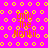 A static image with a bright pink background covered in yellow circular patterns, featuring repeated text "Emily The Monki" in orange pixelated font.