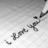 A static digital image with a blue background divided into four sections containing pixelated text and a grayscale signature.