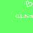 Green background with white pixelated heart symbol above two identical text strings reading 'Ci.L.him' in pixelated font.
