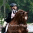 A pixelated image of a person riding a horse on the left, with bright pink background and white text reading "I'd Rather Be Riding" and "I'd rather Clean a Horse stall Than my Own room".