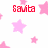 Pixelated red text reads 'Savita loves Field Hockey' over a white background with scattered pink stars, one gray rectangle partially obscures the right edge.