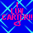 Blue background with cyan pattern, red text "I LUV CARTER!!" and pink heart symbol in four repeated quadrants