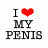 Pixelated static image featuring black text and a red heart symbol arranged vertically on a white background.