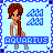 Pixel art buddy icon featuring a female character with brown hair and blue eyes, labeled "AQUARIUS" in two different text styles across frames, set against light blue background with water symbols.