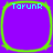 Four identical square icons with rounded corners, each featuring a purple background, bright green border, and cyan text reading "TARUNR" at the top.