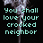 Animated pixel art with three vertical showing text changes above a central metallic object against black background