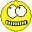 Yellow circular face with white eyes and black teeth, displaying multiple eye expressions across a