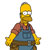 Pixelated character with yellow skin wears red shirt and blue overalls, standing against white background.