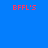 Static pixel art image with blue background, red text elements, and gray rectangular shape.