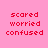 Pixelated red text on pink background displays three words in two , with one word highlighted by a white rectangular overlay