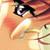 Pixelated close-up of a cartoon-style face with large eyes and warm-toned skin, featuring visible anti-aliasing and color blending on the right side.