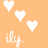 Pixelated icon with four quadrants showing hearts, text, and an apple slice on a background