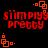 Red pixelated text 'slimpiyy pretty' appears with orange square-dot animations on black background, alternating between top and bottom positions.