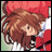 A 48x48 pixel buddy icon featuring a side-view anime character with brown hair and red clothing on the left, paired with "Anime IM" text in white pixelated font on black background on the right.