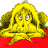 A 48x48 pixel buddy icon featuring a yellow cartoon character with large eyes and floppy ears on the left, next to green text reading "Original Icons .com" on a dark green background.
