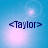 <Taylor> text on blue background with shifting light effects, four distinct frames showing varying lens flares and glow positions.