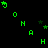 Green pixelated text and stars scattered across a black background with a gray rectangle in the bottom right corner.