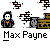 Animated contact sheet showing 10 frames of a Max Payne character icon with motion effects and repeated text labels.