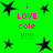 Bright green background with black star shapes and pink text reading 'i LOVE cole !!!!' in four identical sections.