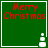 Green square icon with red text 'Merry Christmas' and a white snowman at bottom right corner, showing animation changes in the snowman's body segments.