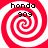 Red and white spiral pattern with black text 'honda' above '909' in four identical quadrants.