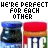 Animated contact sheet of a buddy icon showing sequential frame changes with text and color variations over time.