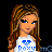 Pixel art contact sheet showing a female character in multiple poses with Roxy branding and text elements on a black background.