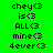 Green background with black text displaying 'chey<3', 'is<3', 'ALL<3', 'mine<3', '4ever<3' in a pattern, with some having white backgrounds
