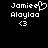 Pixelated white text and symbols on black background, two side-by-side versions of the same design with one variation.