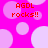 A static image with a bright pink background featuring light pink circles and red text reading "AGDL rocks!!" in four locations.