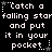 Pixelated text repeats 'catch a falling star and put it in your pocket' with white stars on black background, animated by alternating star positions.