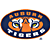 Pixelated oval icon with dark blue background, orange border, and stylized orange face with large white eyes and yellow pupils.