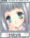 Pixelated anime-style character with silver hair and large blue-green eyes, hands clasped near chin in a static pose.
