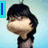 Animated cartoon character with black hair and a dark shirt, showing facial expressions changing from neutral to smiling while text overlays appear.