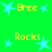 Green background with yellow text and blue star shapes arranged in a pattern