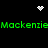 Green text 'MackenzieMackenzie' appears twice on a black background with pixelated white symbols above and below the text.