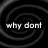 Black-and-white spiral background with white text reading 'why dont u love me' and a pixelated heart symbol <3 in the lower-left corner.