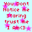 Red text on light blue background with pink stars, repeating 'You Dont Notice me Staring trust me I Am<3' in four identical sections.