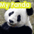 A four- shows a panda with text overlays: 'My Panda' top-left, 'Beats all of' top-right, 'You <3' bottom-left, and a blank bottom-right