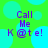 Green background with cyan circles, purple text reading 'Call Me K@te!' in four identical quadrants.