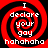 Four identical red and black spiral patterns with white text reading "I declare your gay hahahaha" arranged in a