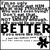 Pixelated grayscale image with large bold text reading BETTER, smaller obscured text above it, and a black star-like symbol in the bottom right corner.